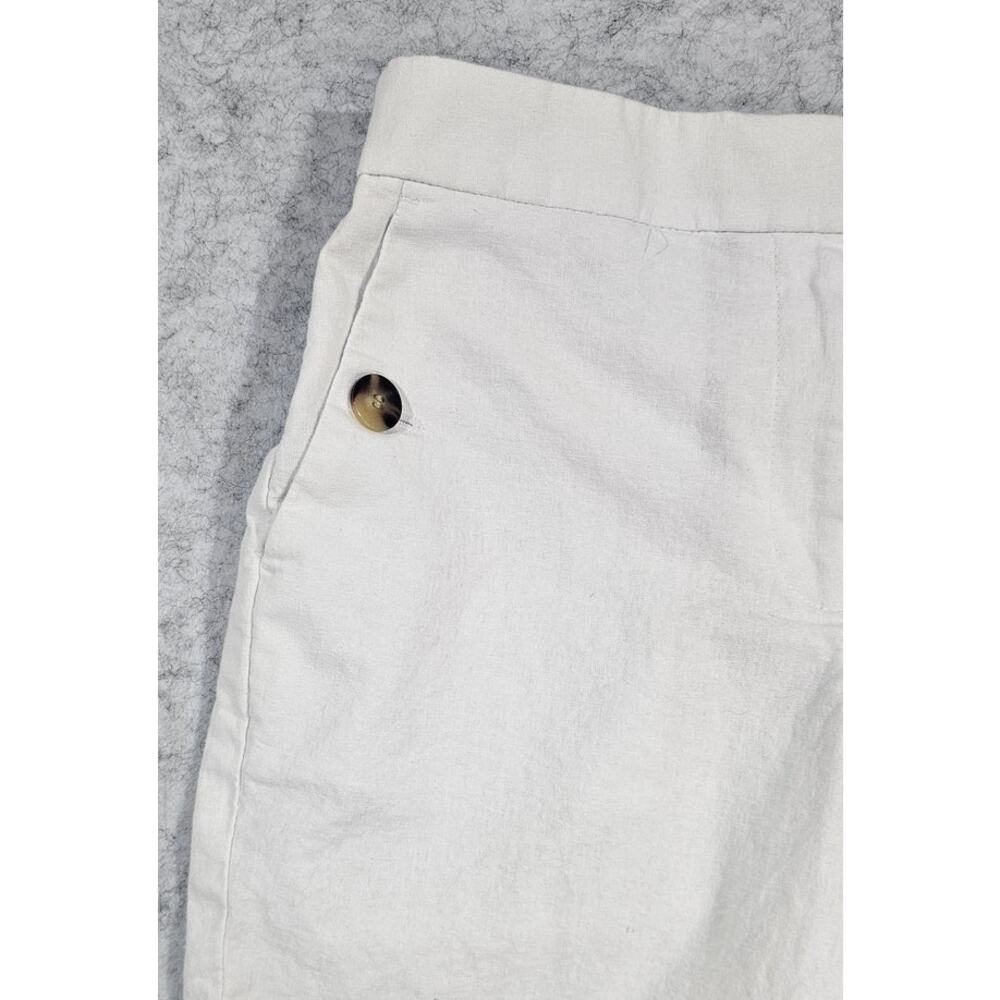 J.Crew Linen-Cotton Blend Cropped Sailor Pant, White, Women Sz 8, New - Picture 11 of 11